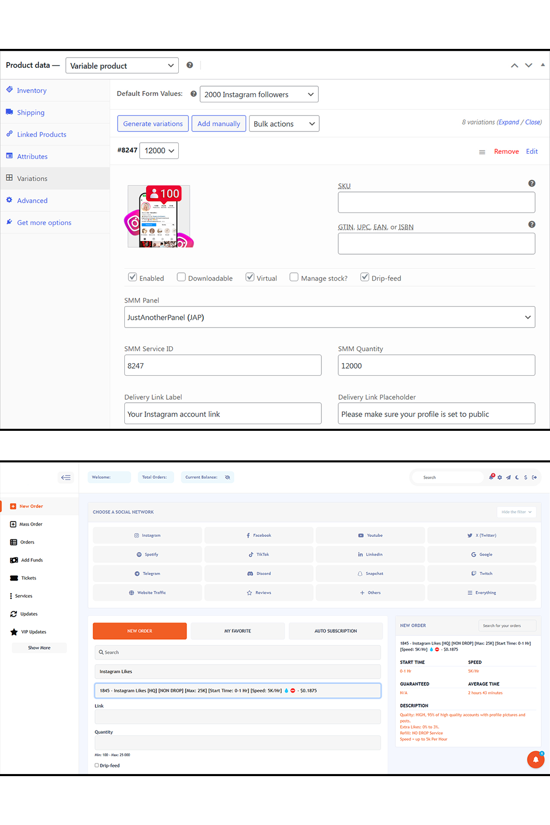 WooCommerce SMM Plugin